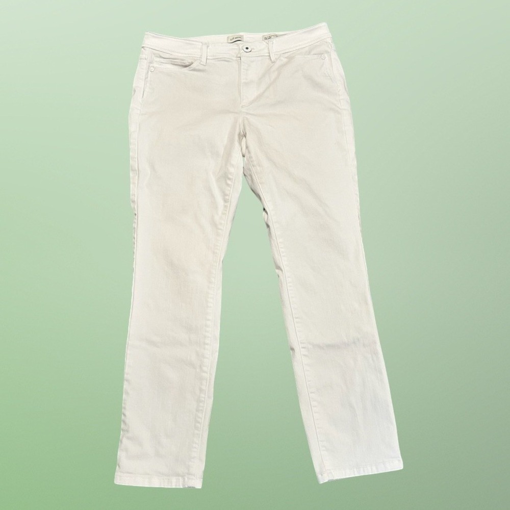 J Jill Denim Authentic Fit Slim Ankle Pants Size 8 Off White Casual Trousers